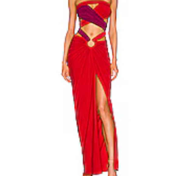 j Angelique Dresses & Skirts - J. Angelique size small high split backless Elegant Red and Purple Women's Dress
